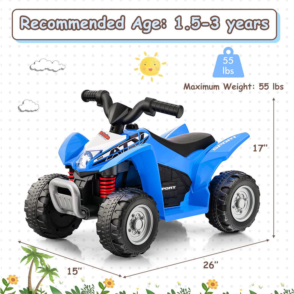 Infans Kids Ride On ATV, 6V Electric Vehicle for Toddlers, 4 Wheeler Battery Powered Motorized Quad Toy Car INFANS