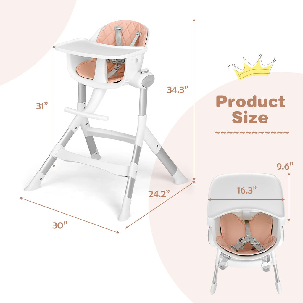 INFANS Baby High Chair, Modern Convertible Design Highchair with Aluminum Construction INFANS