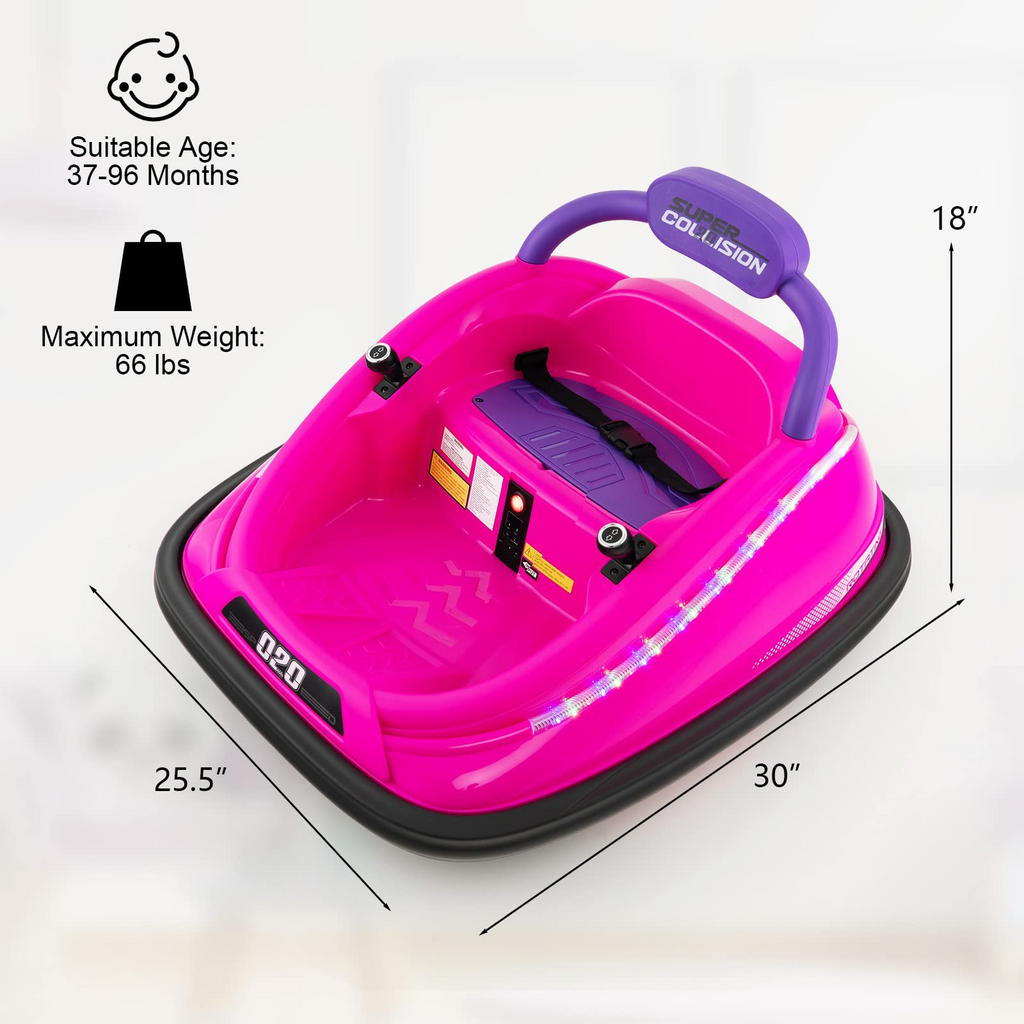 INFANS Bumper Car for Toddlers, 12V Kids Electric Ride on Toy with Remote Control INFANS