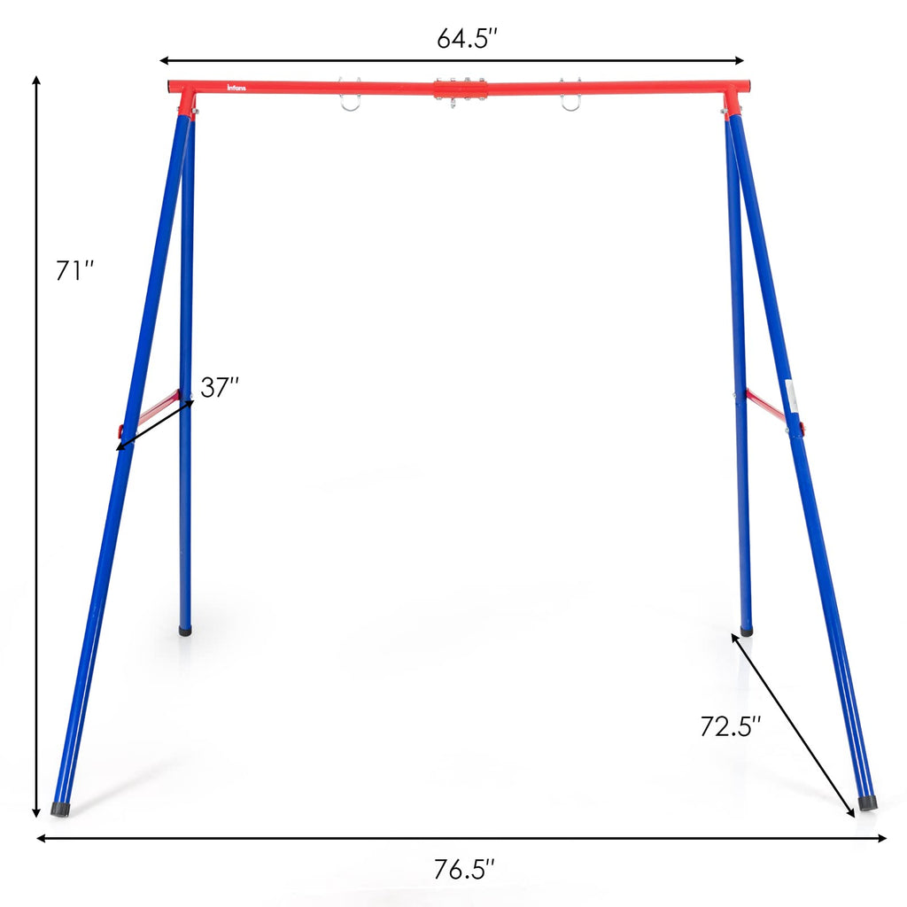 550lbs Heavy Duty Metal Swing Frame | Extra Large A-Frame Swing Stand for Kids and Adult Outdoor Backyard Playground INFANS