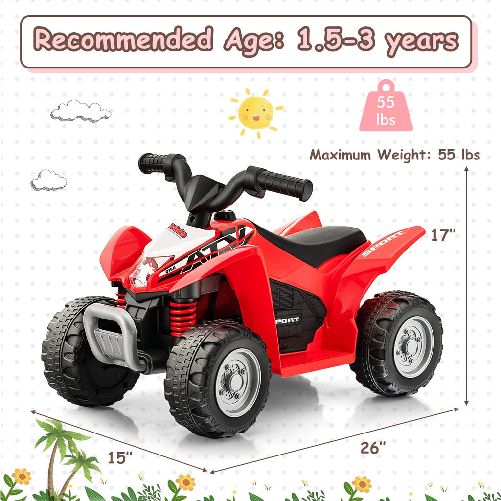 Infans Kids Ride On ATV, 6V Electric Vehicle for Toddlers, 4 Wheeler Battery Powered Motorized Quad Toy Car INFANS