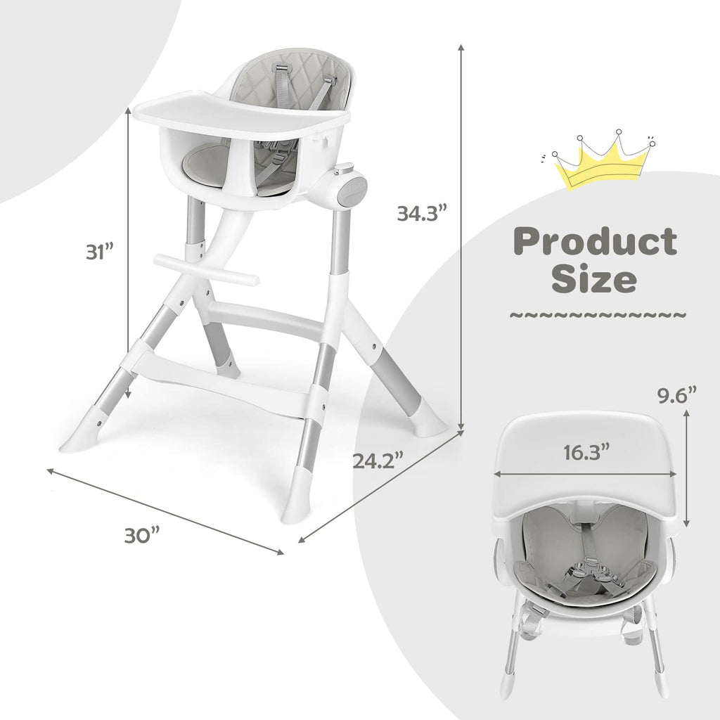 INFANS Baby High Chair, Modern Convertible Design Highchair with Aluminum Construction INFANS