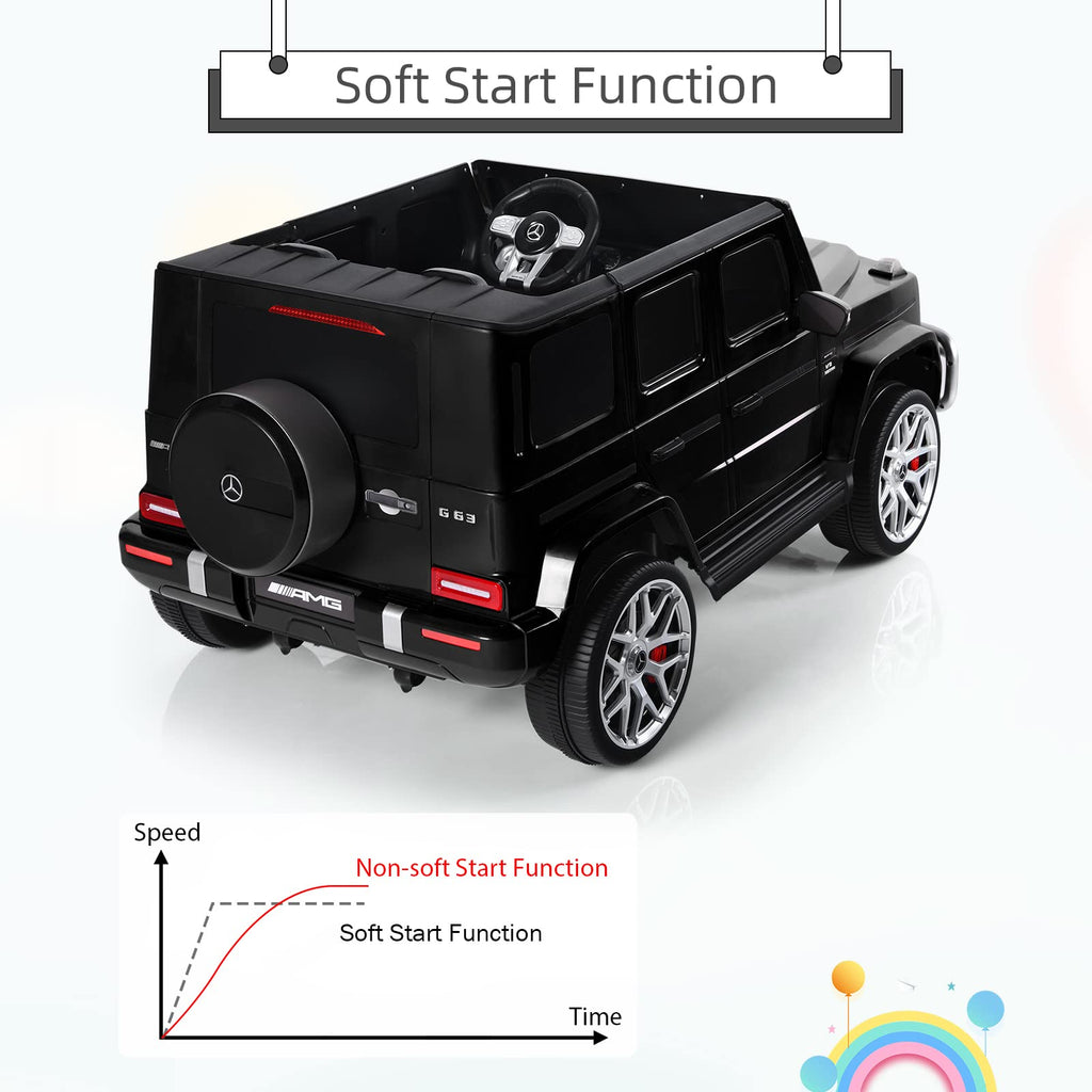 INFANS 12V Kids Ride On Car, Licensed Mercedes Benz G63 Electric Vehicle with Remote Control, Double Open Doors, Music, Bluetooth, 2 Speeds, Wheels Suspension, Battery Powered Driving Toy INFANS