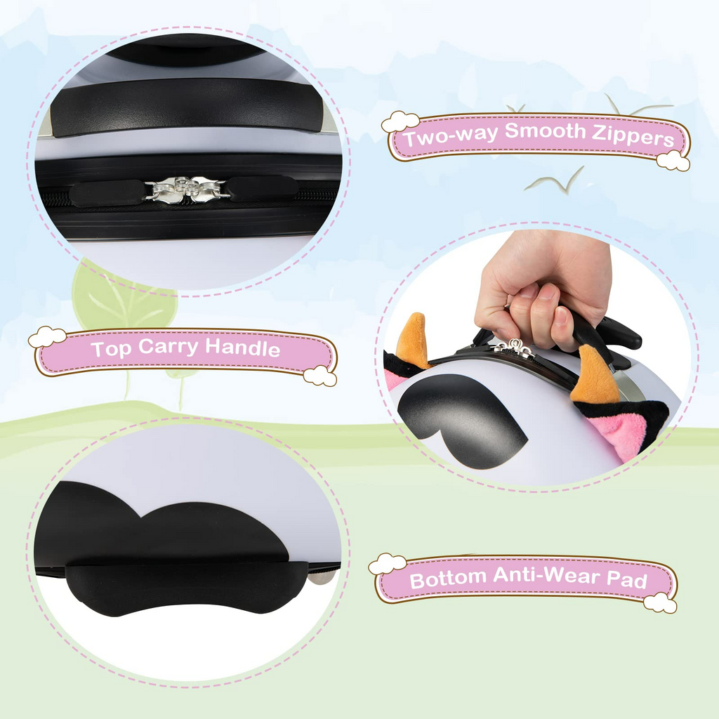 INFANS Kids Luggage, 16’’ Carry On Rolling Suitcase for Girls Boys with 2 Flashing Spinner Wheels INFANS