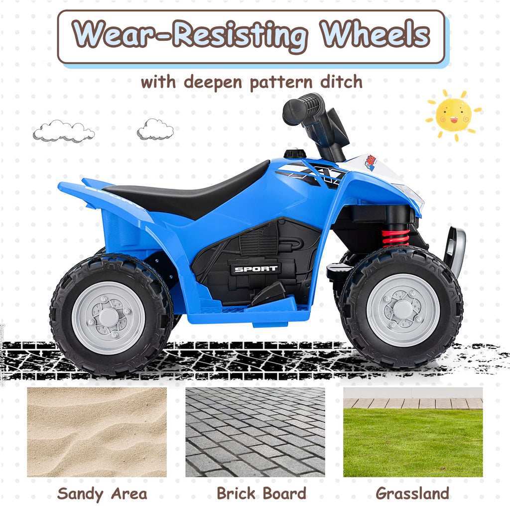 Infans Kids Ride On ATV, 6V Electric Vehicle for Toddlers, 4 Wheeler Battery Powered Motorized Quad Toy Car INFANS