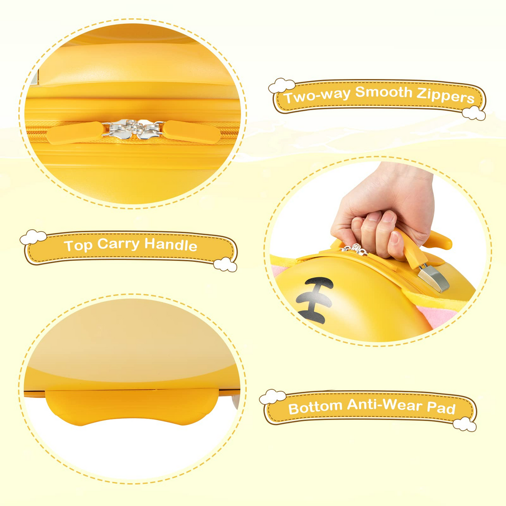 INFANS Kids Luggage, 16’’ Carry On Rolling Suitcase for Girls Boys with 2 Flashing Spinner Wheels INFANS