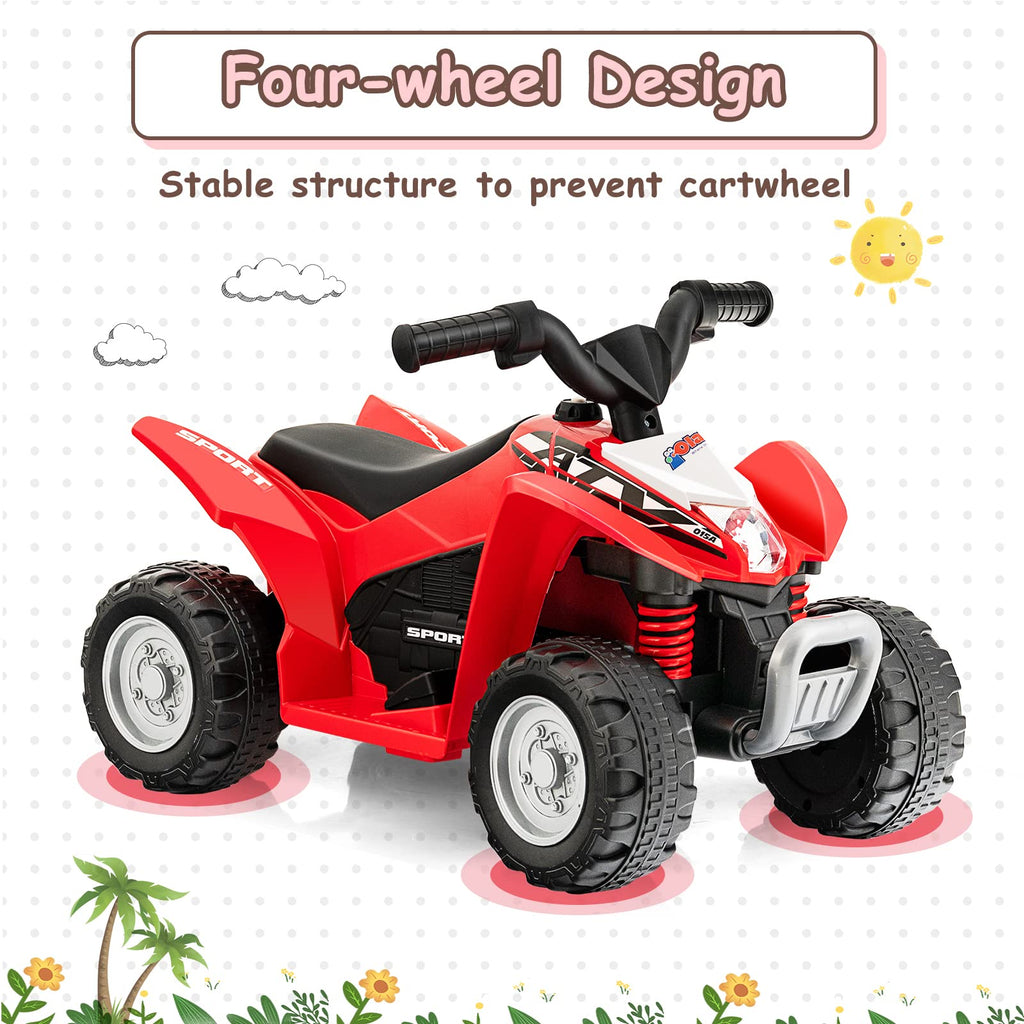 Infans Kids Ride On ATV, 6V Electric Vehicle for Toddlers, 4 Wheeler Battery Powered Motorized Quad Toy Car INFANS