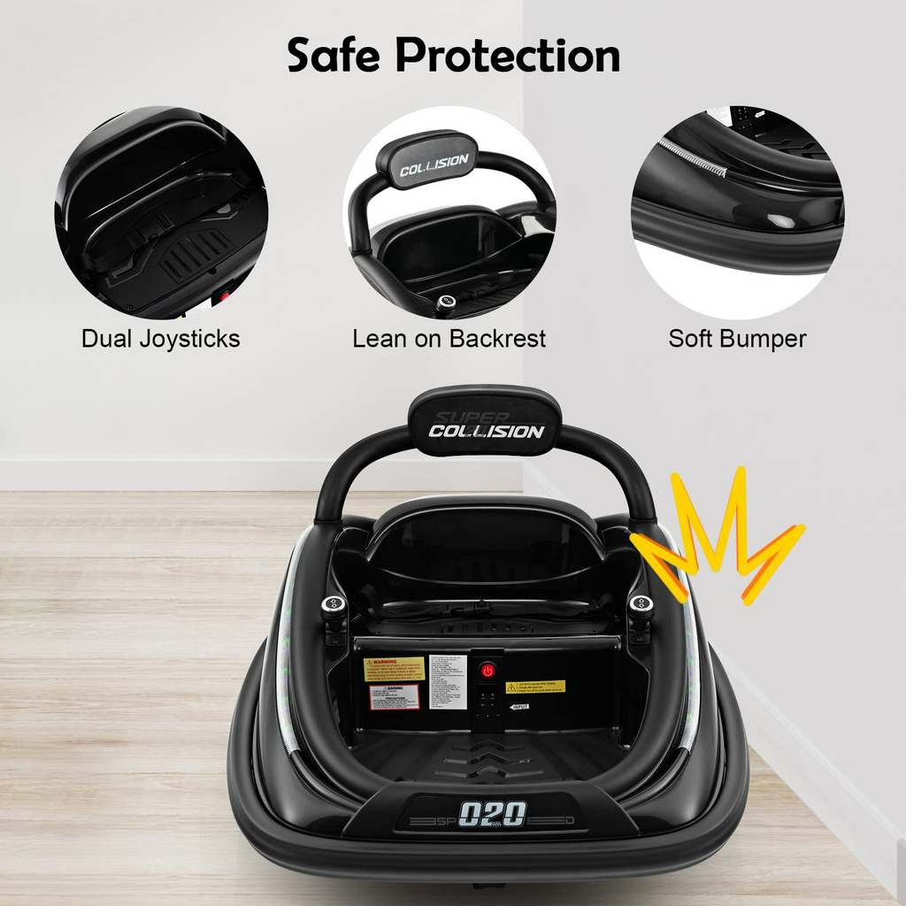 INFANS Bumper Car for Toddlers, 12V Kids Electric Ride on Toy with Remote Control INFANS