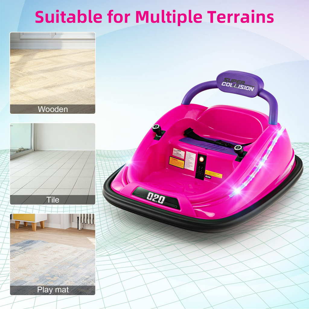 INFANS Bumper Car for Toddlers, 12V Kids Electric Ride on Toy with Remote Control INFANS