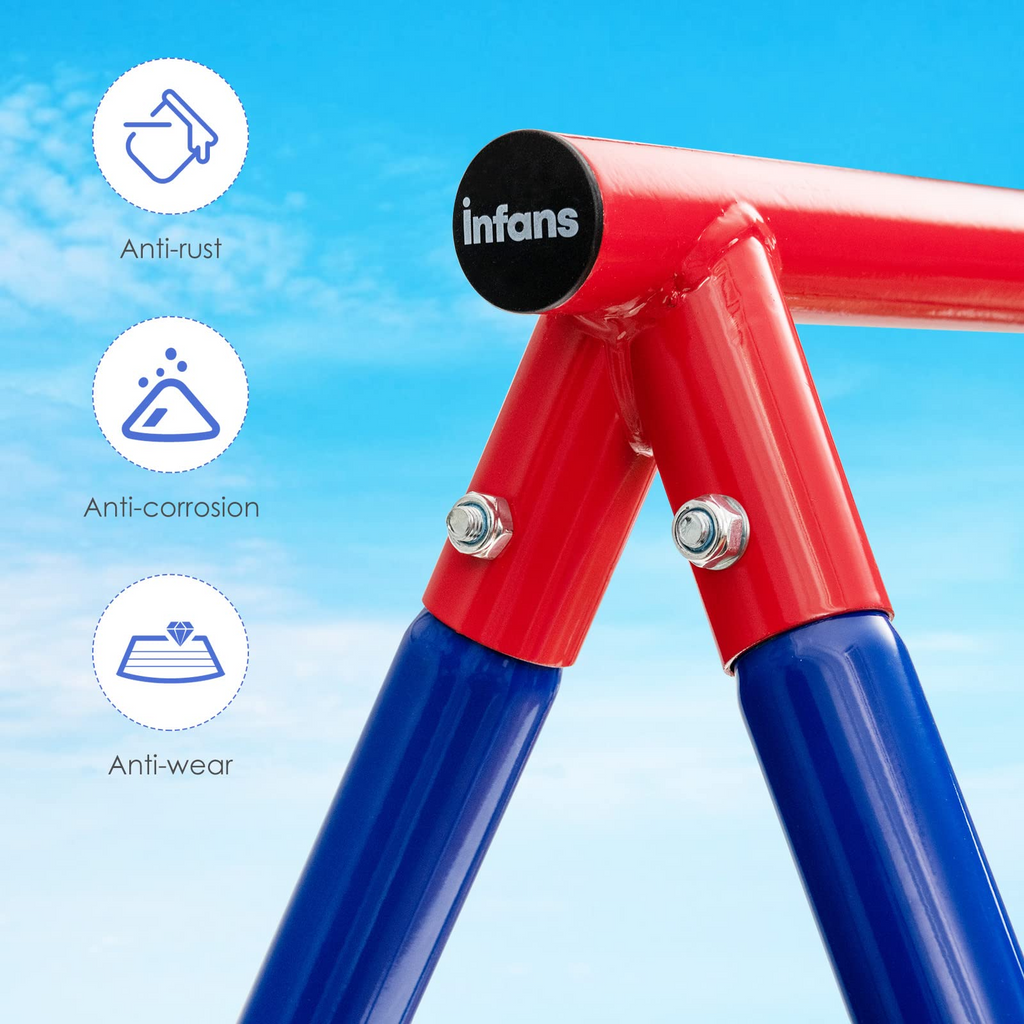550lbs Heavy Duty Metal Swing Frame | Extra Large A-Frame Swing Stand for Kids and Adult Outdoor Backyard Playground INFANS