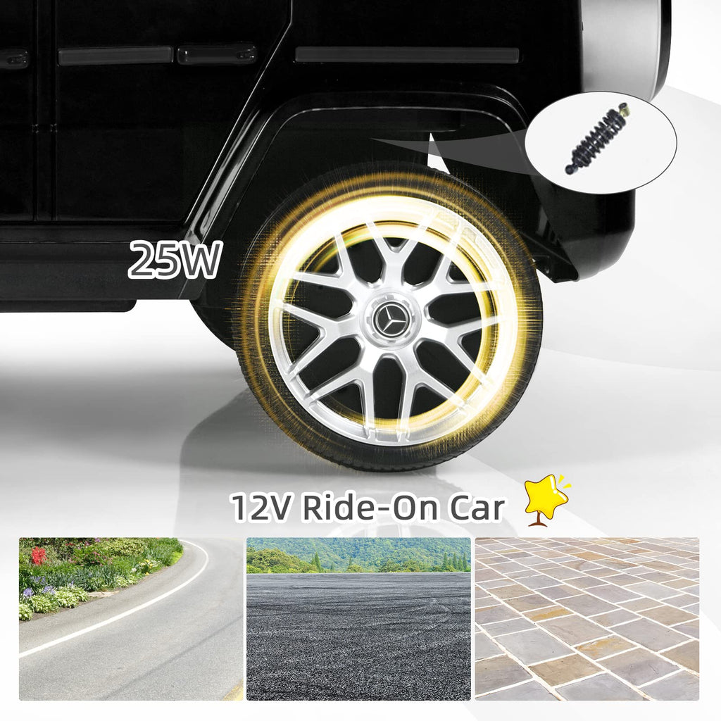 INFANS 12V Kids Ride On Car, Licensed Mercedes Benz G63 Electric Vehicle with Remote Control, Double Open Doors, Music, Bluetooth, 2 Speeds, Wheels Suspension, Battery Powered Driving Toy INFANS