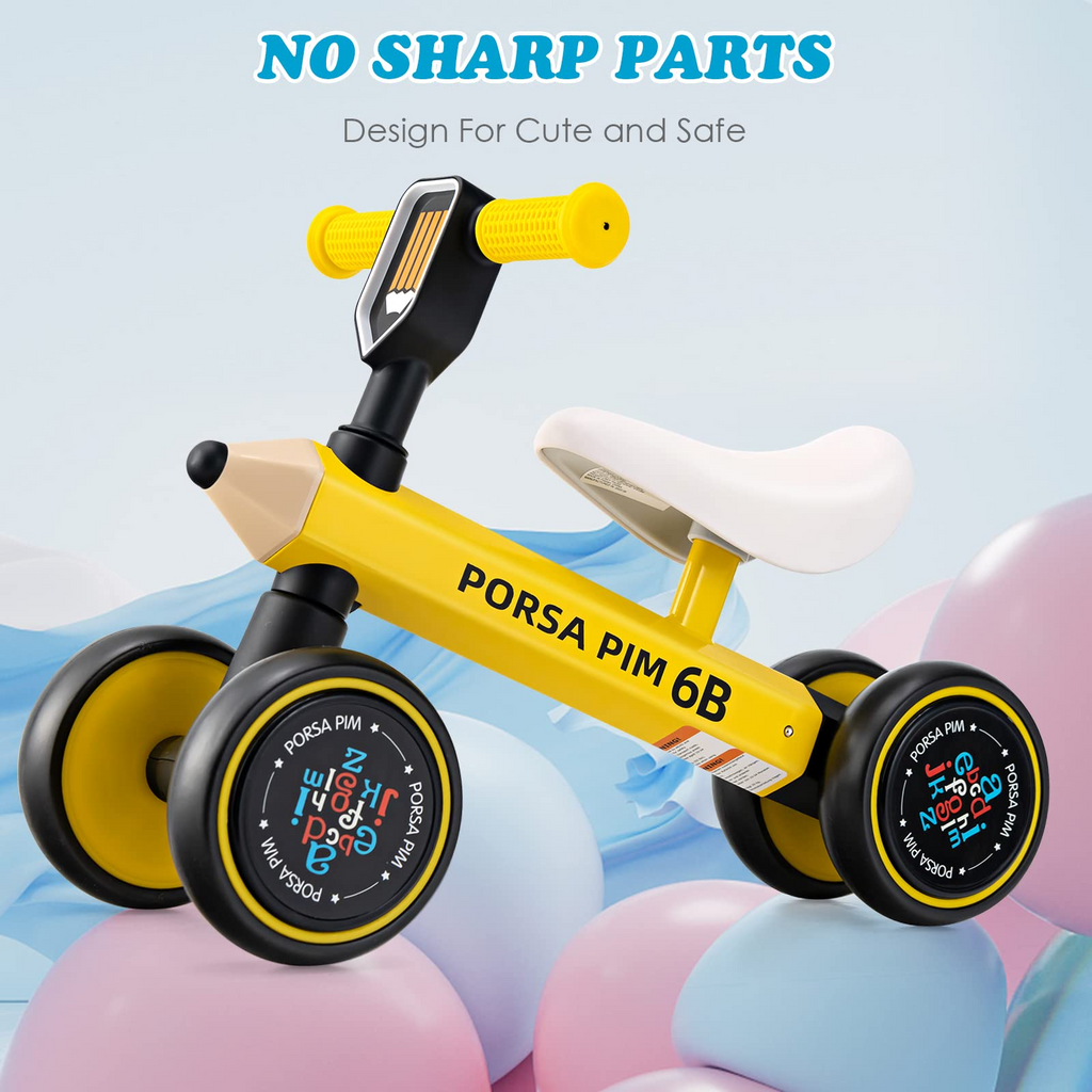 INFANS Baby Balance Bike, Toddler Ride On Bicycle for 1 Year Old, Kids No Pedal Sliding Toy with Silent Wheels INFANS