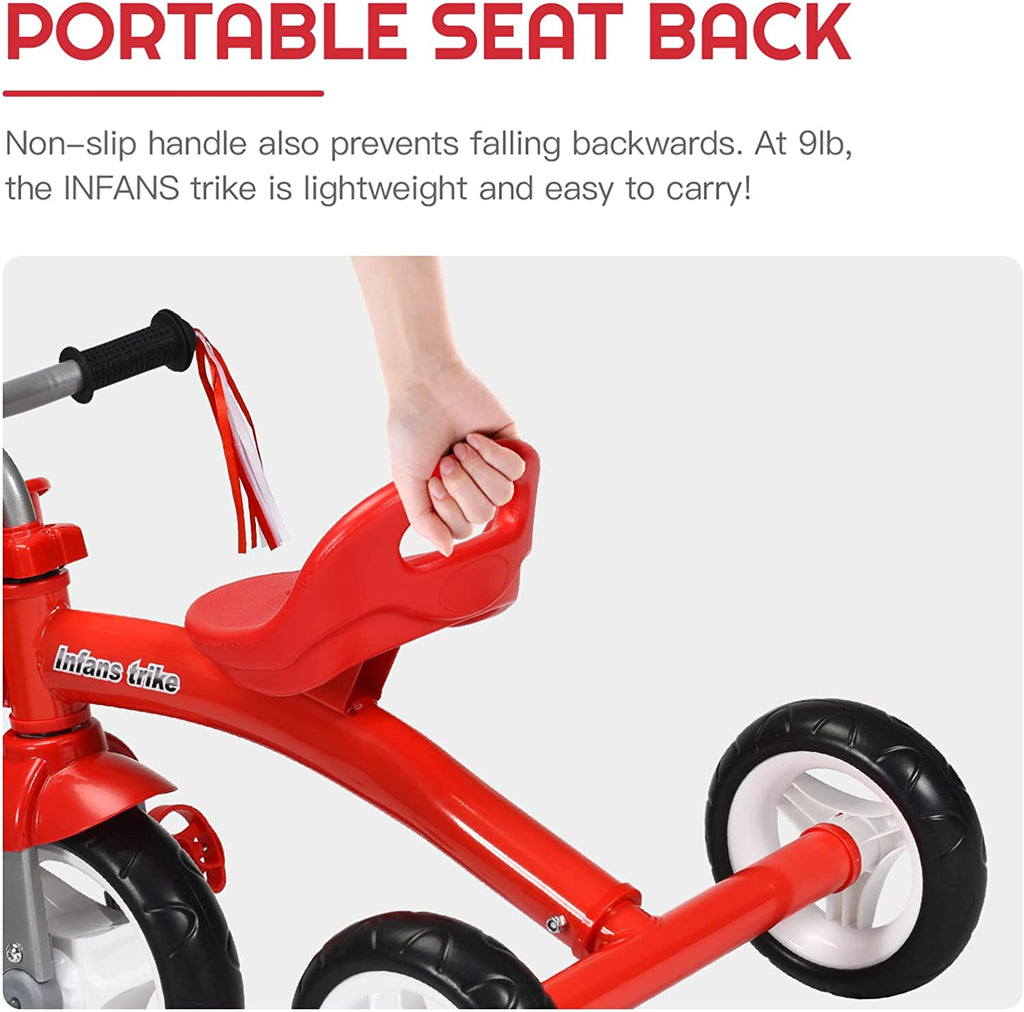Kids Tricycle Rider with Adjustable Seat INFANS