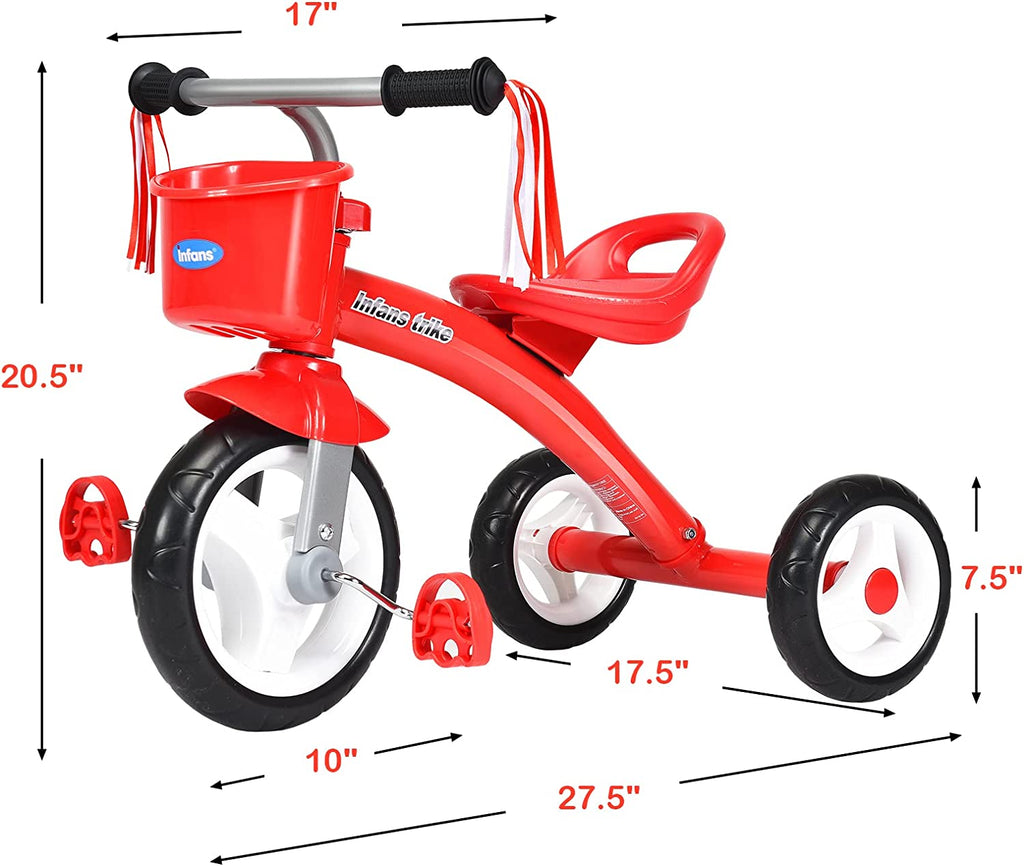 Kids Tricycle Rider with Adjustable Seat INFANS