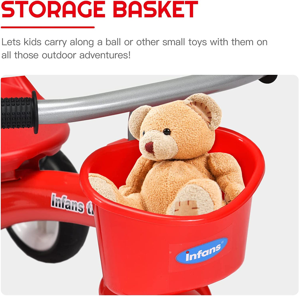 Kids Tricycle Rider with Adjustable Seat INFANS