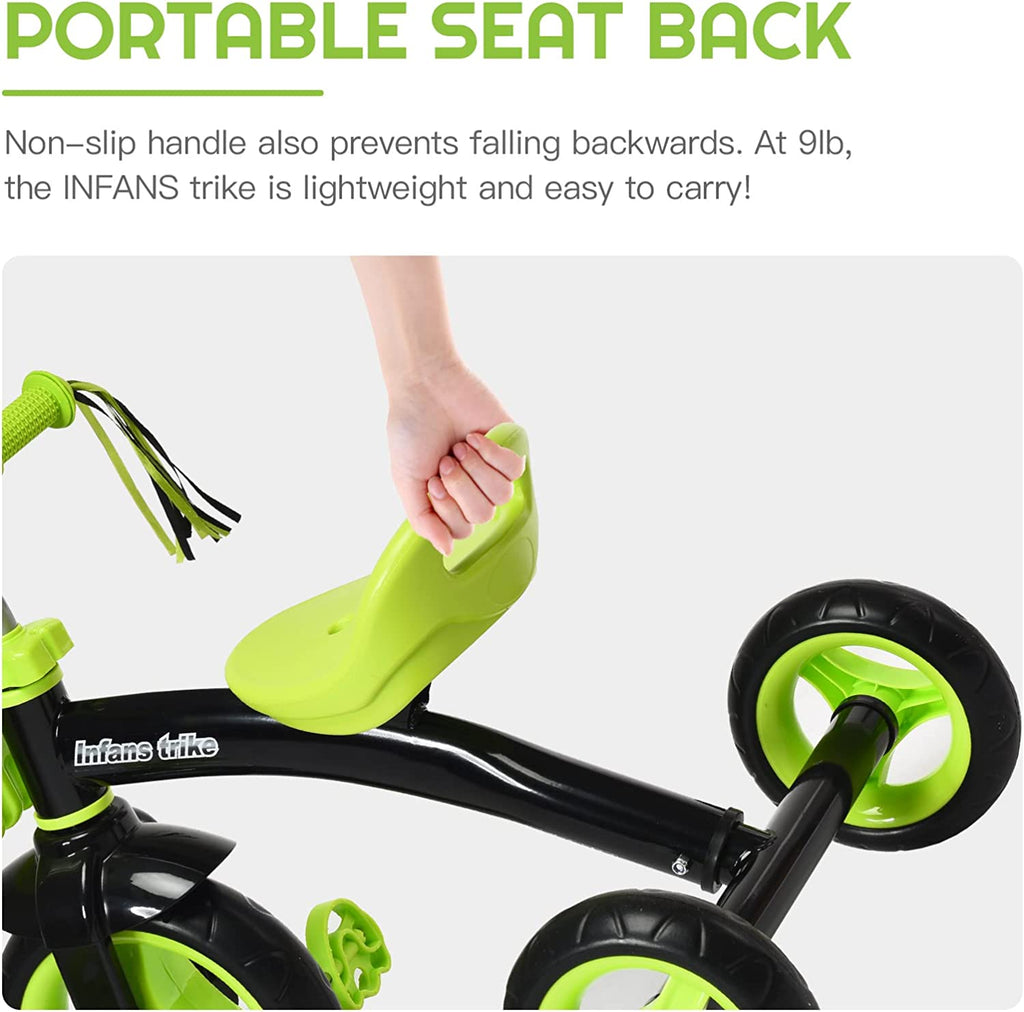 Kids Tricycle Rider with Adjustable Seat INFANS