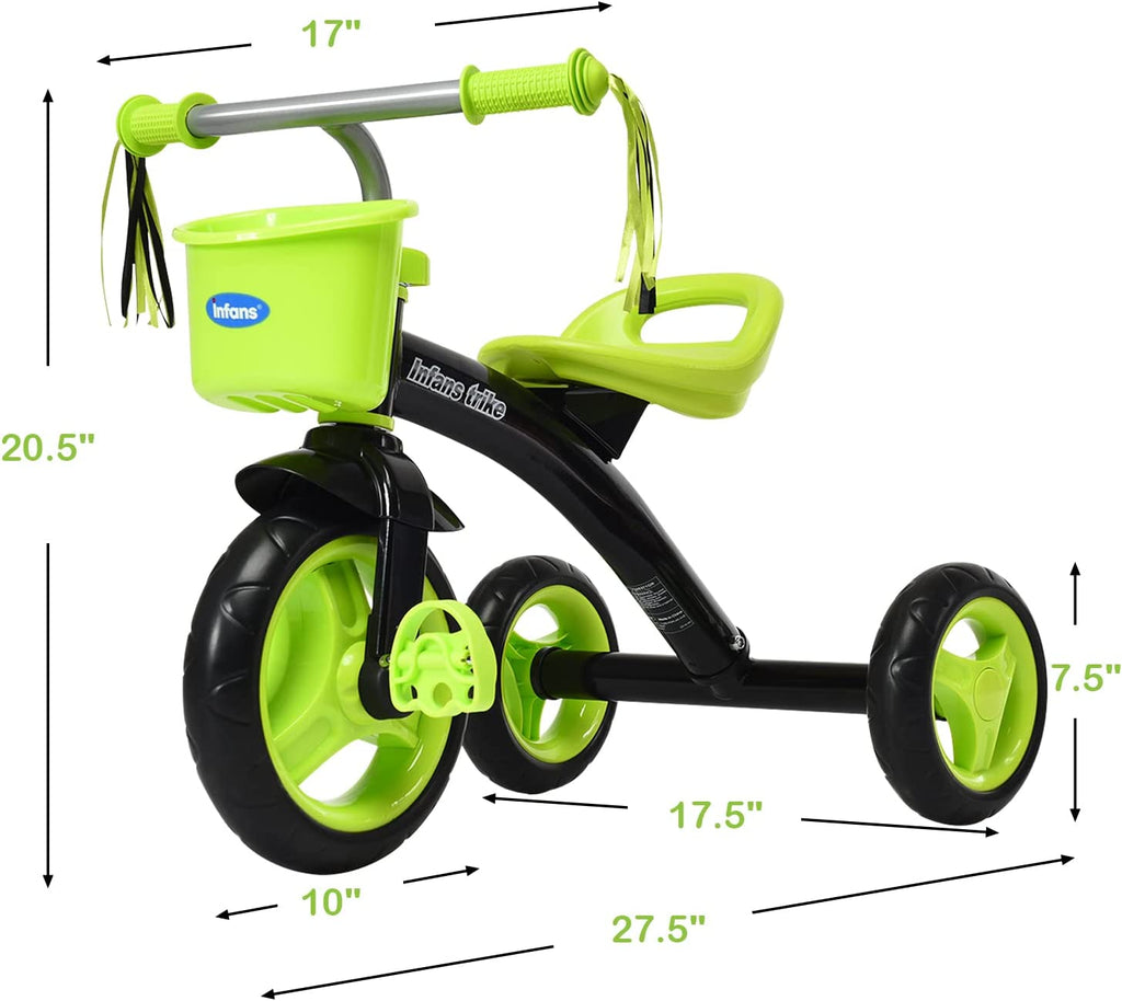 Kids Tricycle Rider with Adjustable Seat INFANS