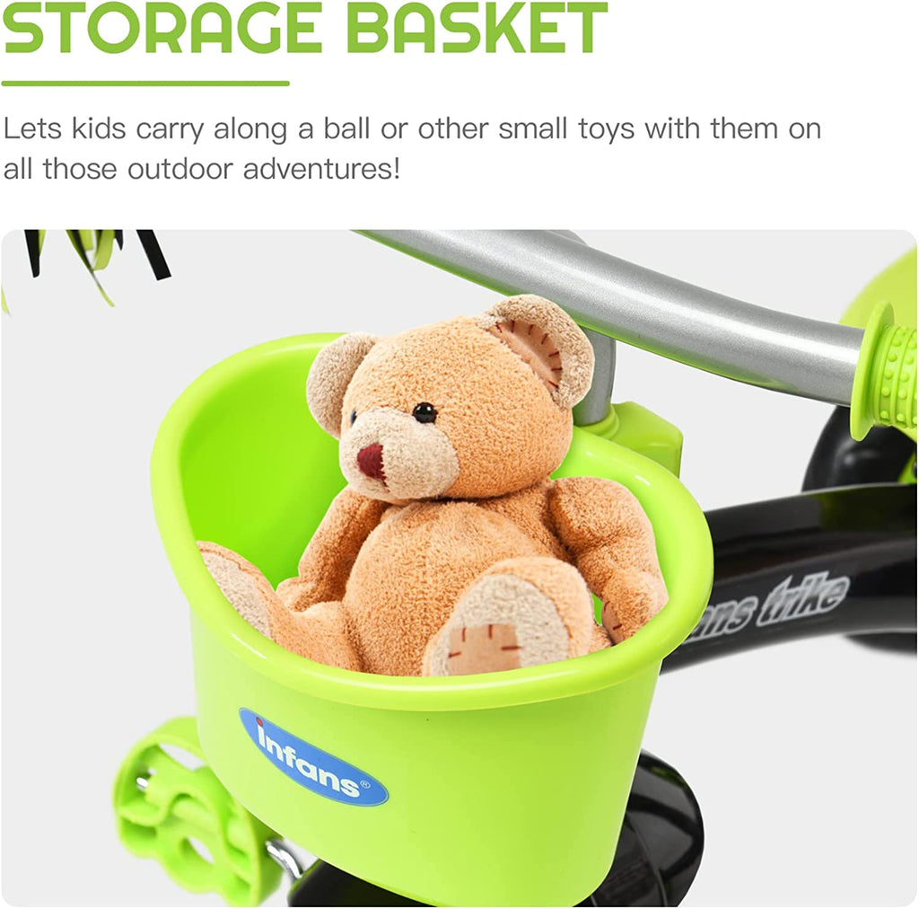 Kids Tricycle Rider with Adjustable Seat INFANS